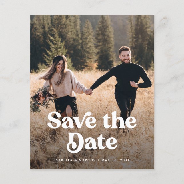 Flyer Foto retro presupuesto Guardar la fecha (Frente)