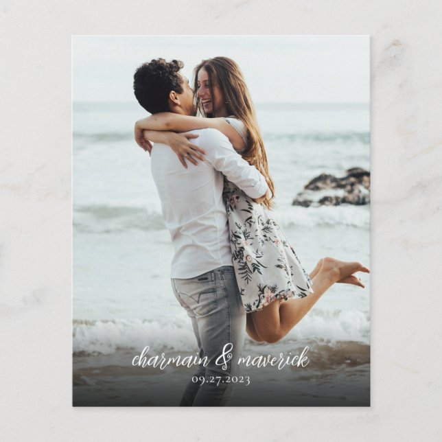 Flyer Foto simple Código QR Invitación a matrimonio pres (Frente)