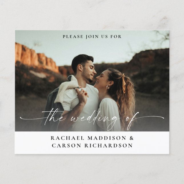 Flyer Foto y caligrafía de presupuesto 3B Boda horizonta (Frente)