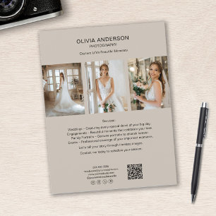 Flyer Fotografía de QR Medios Sociales Beige Business