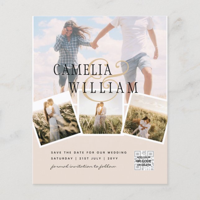 Flyer Fotografía de Rubor de Champagne Guardar la fecha  (Frente)