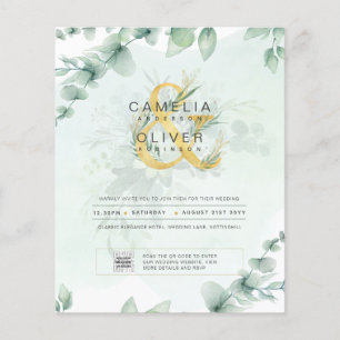 Flyer FOTOGRAFÍA DEL PRESUPUESTO Boda Invitación QR CÓDI