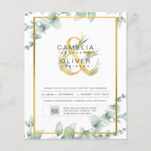 Flyer FOTOGRAFÍA DEL PRESUPUESTO Boda Invitación QR CÓDI