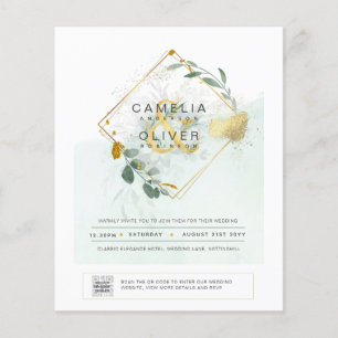 Flyer FOTOGRAFÍA DEL PRESUPUESTO Boda Invitación QR CÓDI