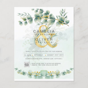 Flyer FOTOGRAFÍA DEL PRESUPUESTO Boda Invitación QR CÓDI