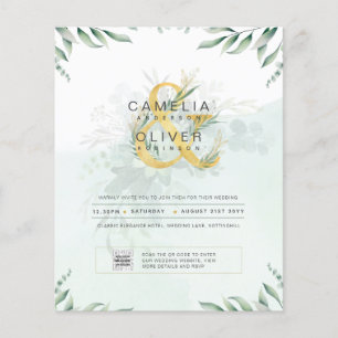 Flyer FOTOGRAFÍA DEL PRESUPUESTO Boda Invitación QR CÓDI