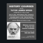 Flyer Fotografía personalizada, anuncio de curso de hist<br><div class="desc">Fotografía Personalizada,  Curso De Historia Publicitando Volantes De La Tienda De Tarjetas De Negocios.</div>