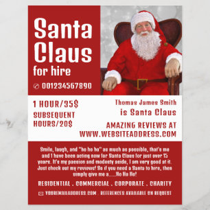 Flyer Fotografía personalizada, artista de Santa Claus
