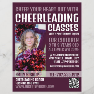 Flyer Fotografía personalizada, clases animadoras