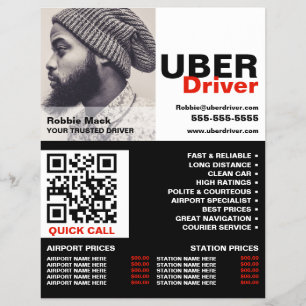 Flyer Fotografía Personalizada, Conductor de Uber - List