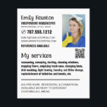 Flyer Fotografía personalizada, empleada doméstica, empl<br><div class="desc">Fotografía personalizada,  empleada doméstica,  volante publicitario para empleadas domésticas por la tienda de tarjetas de visita.</div>
