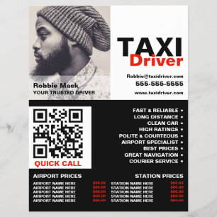 Flyer Fotografía personalizada, taxista - Lista de preci