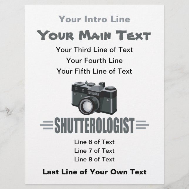 Flyer Fotógrafo divertida de fotografía SHUTTEROLOGISTA (Frente)