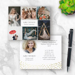 Flyer Fotógrafo profesional de puntos de oro Collage de<br><div class="desc">Volante de doble cara para un fotógrafo profesional, donde puedes mostrar tu trabajo en un collage de fotos con espacio para seis de tus fotos. Añade tu nombre y especialidad o título o servicio en la portada. La parte posterior muestra un confetti de oro falso, una foto de perfil de...</div>