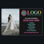 Flyer Fotos con el logotipo en rosa negro Profundidad pa<br><div class="desc">Folletos de marketing en negro, amarillo y rosa intenso para tu pequeña empresa personalizados con tu logotipo, fotos, código QR y texto personalizado. Folletos de promoción personalizados para tu pequeño negocio, tal vez fotografía, paisajes, belleza, bienestar y más. Añade fotos, dirección, medios sociales, número de teléfono y cualquier información que...</div>