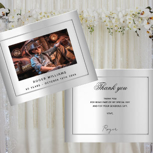 Flyer Fotos de cumpleaños de plata gracias presupuesto