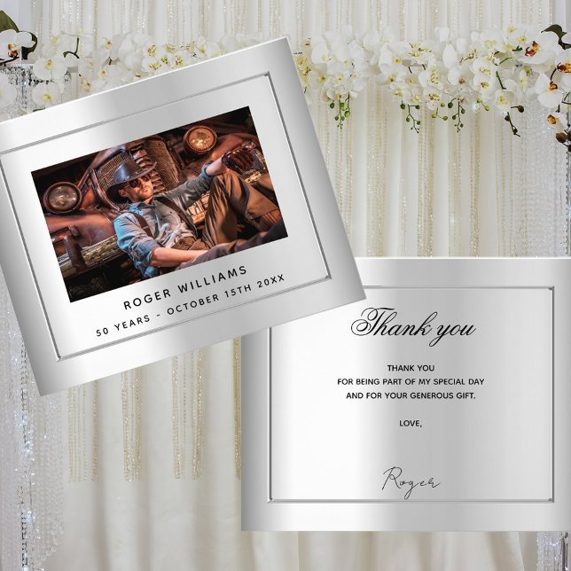 Flyer Fotos de cumpleaños de plata gracias presupuesto (Subido por el creador)