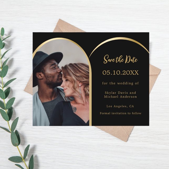 Flyer Fotos de la boda negra Save the Date (Subido por el creador)