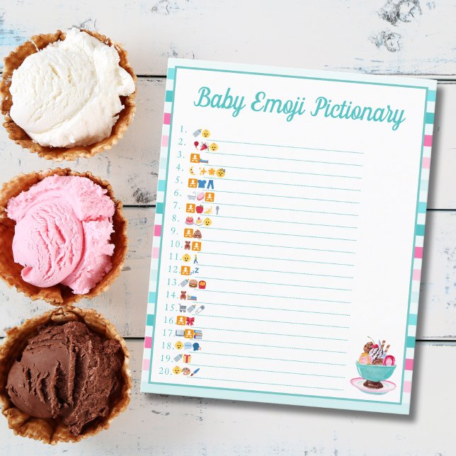 Flyer Fotos de la Emoji Baby Shower de Ice Cream Sundae (Subido por el creador)