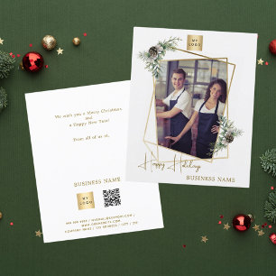 Flyer Fotos de los saludos de Navidad geométricos de QR