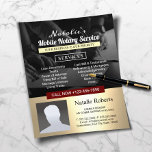 Flyer Fotos de oro del agente de firma de préstamos para<br><div class="desc">Agente de firma de notario y préstamo móvil Profesional de Flyers de fotos en negro y oro.</div>