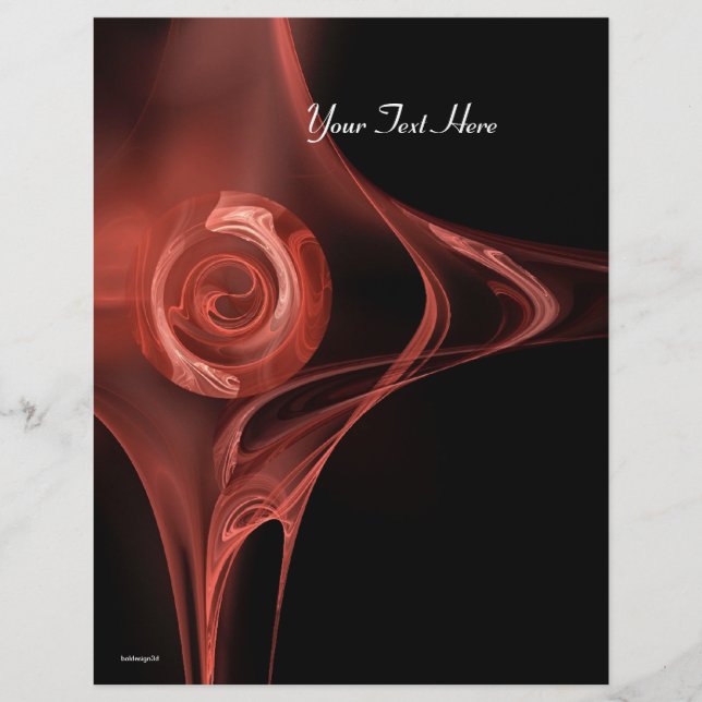 Flyer FRACTAL ROSA suave rojo antiguo negro (Frente)