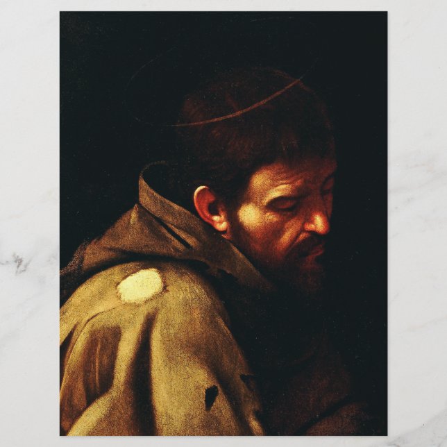 Flyer Francisco de Asís por Caravaggio (Frente)