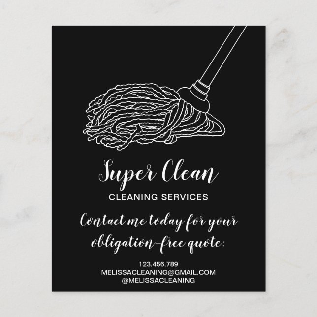 Flyer Fregona para limpieza de casas modernas profesiona (Atrás)