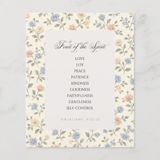 Flyer Fruit of the Spirit Galatians 5:22–23 Bible Verse  (Frente)