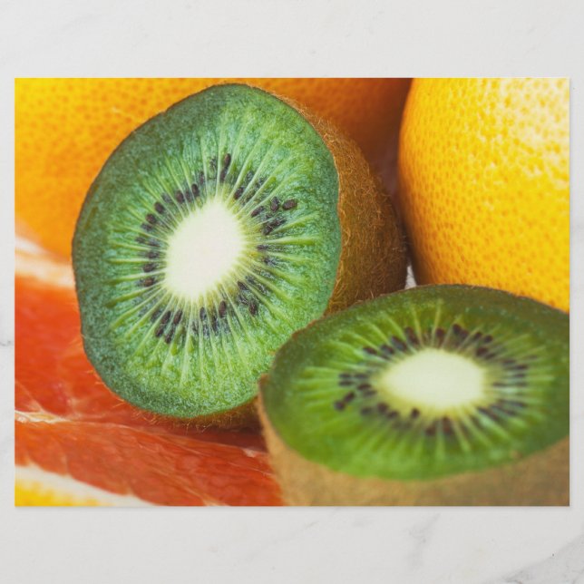 Flyer Frutas tropicales: kiwi y pomelo (Frente)