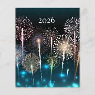 Flyer Fuegos artificiales de 2026, feliz año nuevo