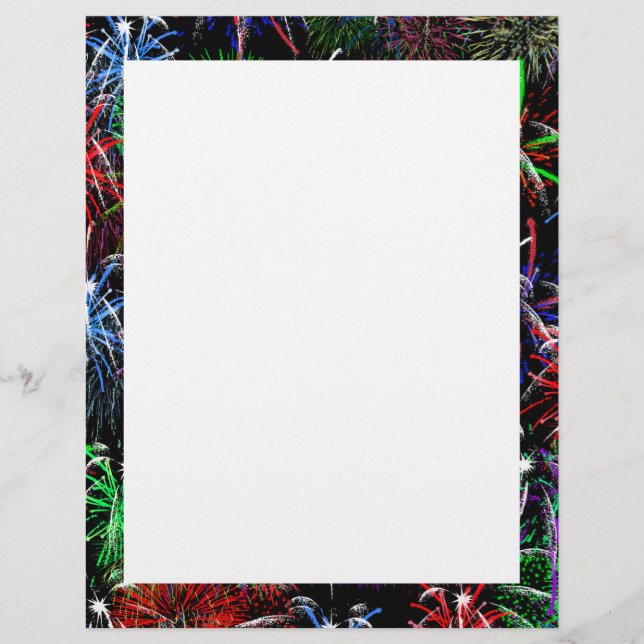 Flyer Fuegos artificiales sobre fondo negro (Frente)