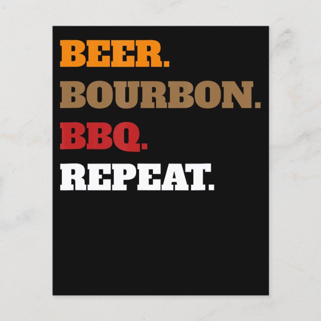 Flyer Fun Beer Bourbon Bbq Repetir Hombres Mujeres Noved (Frente)