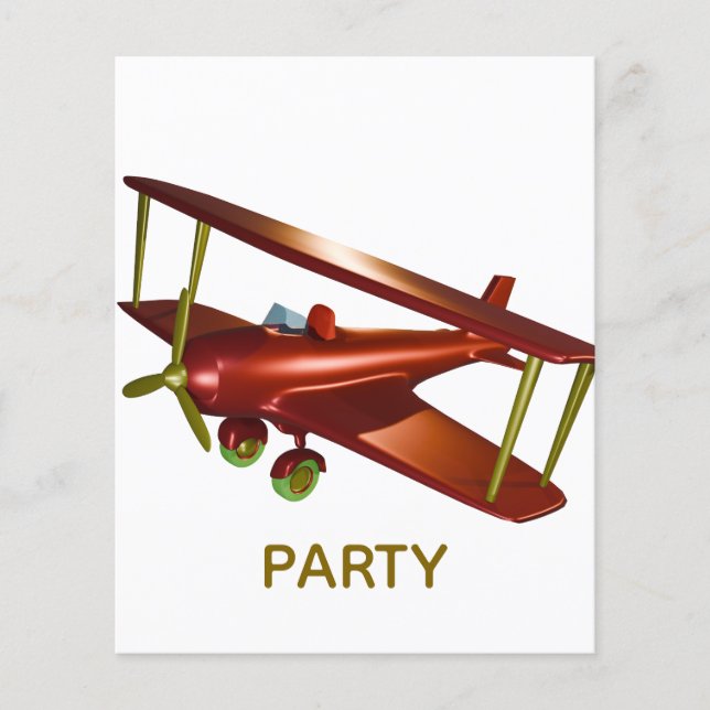 Flyer Fun Red Bi-plane Aviation Aerospace Flight (Frente)