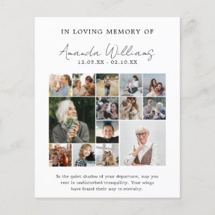 Flyer Funeral conmemorativo de la foto - 15 Collages de 