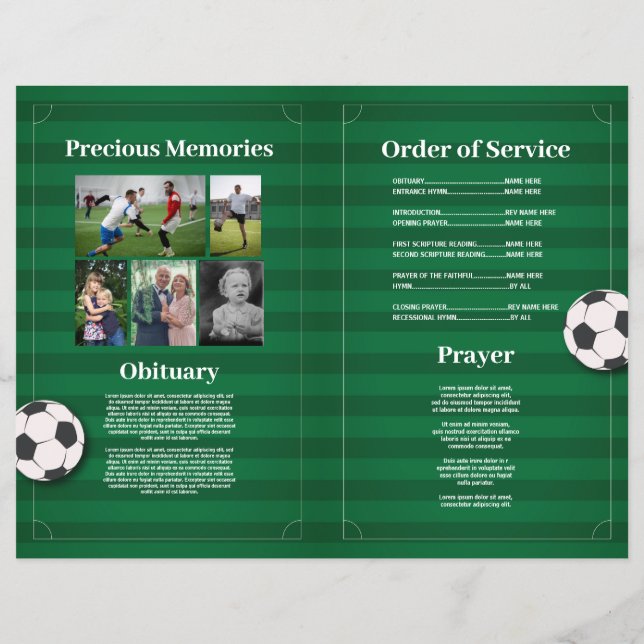 Flyer Funeral Orden de Servicio Vida Fútbol (Atrás)