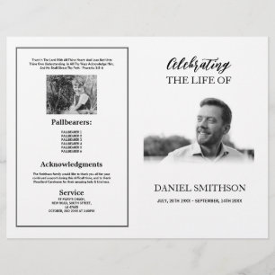 Flyer Funeral Order of Service Celebrando el Blanco y el