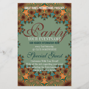 Flyer Funky Earthy Modern Social Fiesta listo para hacer