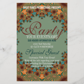 Flyer Funky Earthy Modern Social Fiesta listo para hacer