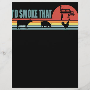 Flyer Funny BBQ Id Fumar Esa Barbeque Retro