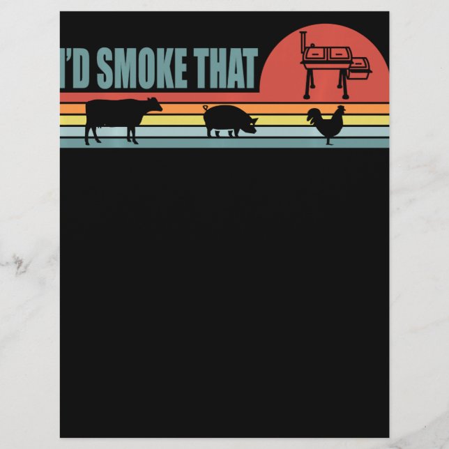 Flyer Funny BBQ Id Fumar Esa Barbeque Retro (Frente)