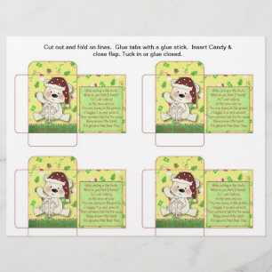 Flyer Funny Candy Packet Polar Bear Poop con decir