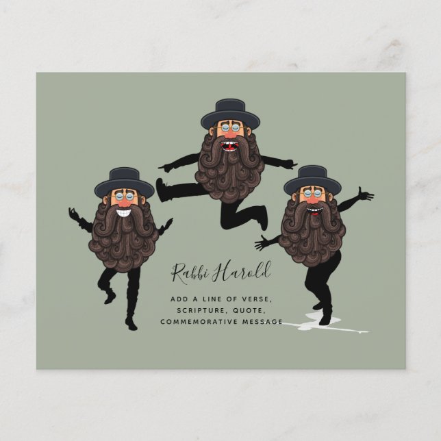 Flyer FUNNY Dancing RABBI personalizado con texto (Frente)