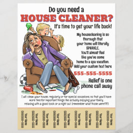 Flyer Funny Housecaning Service Home Housekeeper Promo