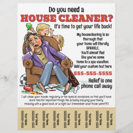 Flyer Funny Housecaning Service Home Housekeeper Promo