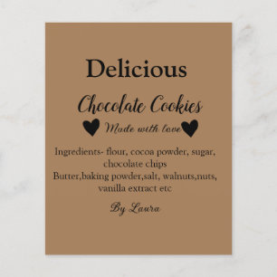 Flyer Galletas de chocolate caseras hechas con amor añad