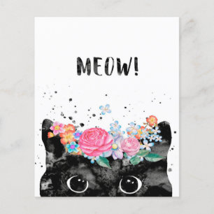 Flyer Gato Asomándose Maullido, Regalo para Amantes de G