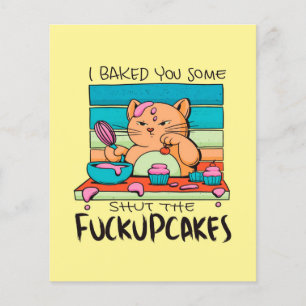 Flyer Gato de pastel enojado   Regalo Para Estudiantes