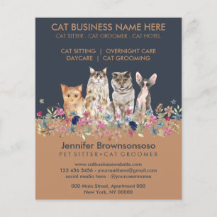 Flyer Gatos Mascotas malabares marrones