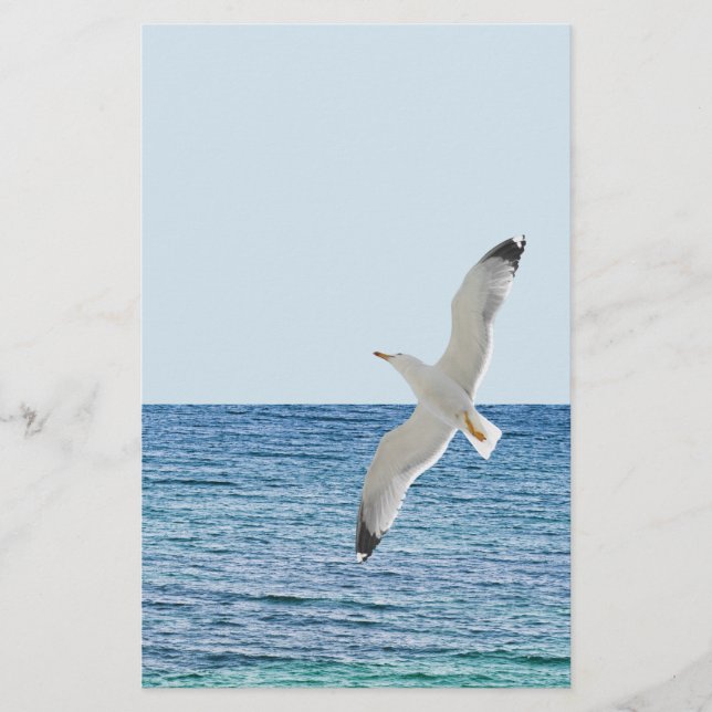 Flyer Gaviota volando sobre el mar (Frente)